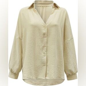 H&M Women's Ivory Button-Up Shirt